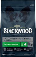 Blackwood Grain Free Small Breed Dry Dog Food, Turkey & Lentils Recipe, 4.5 Pound Bag for All Life Stages, Slow Cooked with Taurine and Fish Oil to Promote Heart Health