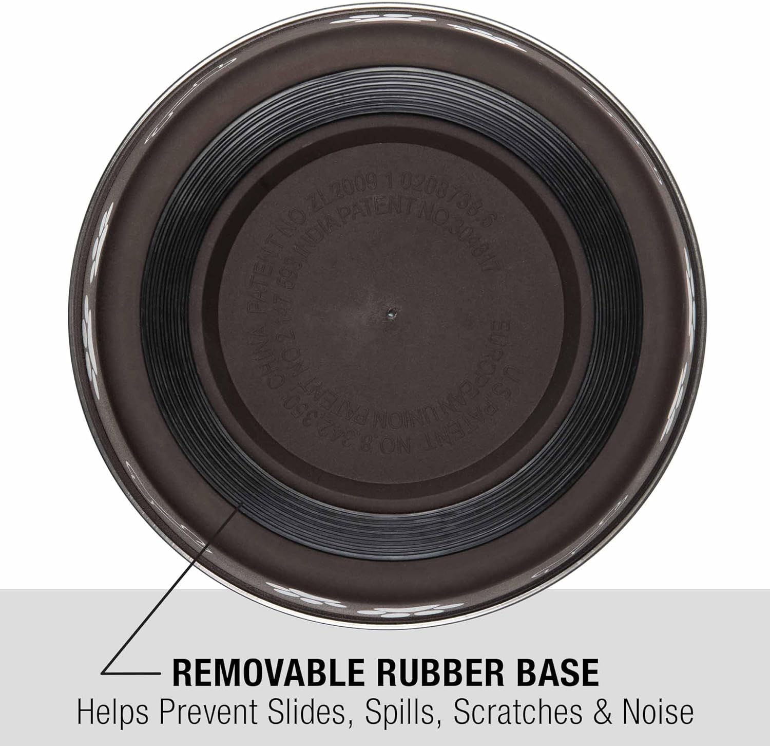 Loving Pets Bella Dog Bowls- Stainless Steel Dog & Cat Bowls - Spill Proof Dog Food Bowl, Cat Bowl, Puppy Essentials & Pet Supplies Great for Home & Travel (Medium 20-25 lbs, Espresso)