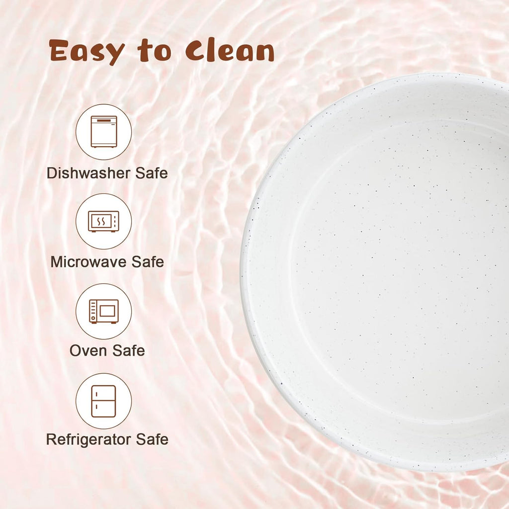 SPUNKYJUNKY Ceramic Elevated Dog Bowl Set with Acacia Wood Stand for Food and Water for Cat and Small Dog (13.52 OZ, White and Reddish Brown)