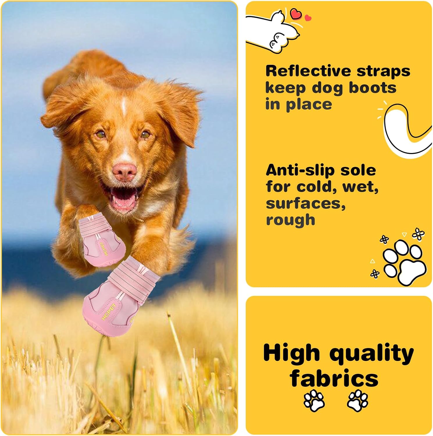 Hcpet Dog Shoes, Dog Boots for Small Dogs, Breathable Medium Dog Booties Paw Protector for Summer Hot Pavement, Winter Snowy Day, Outdoor Walking, Indoor Hardfloors Anti Slip Sole Pink Size 2