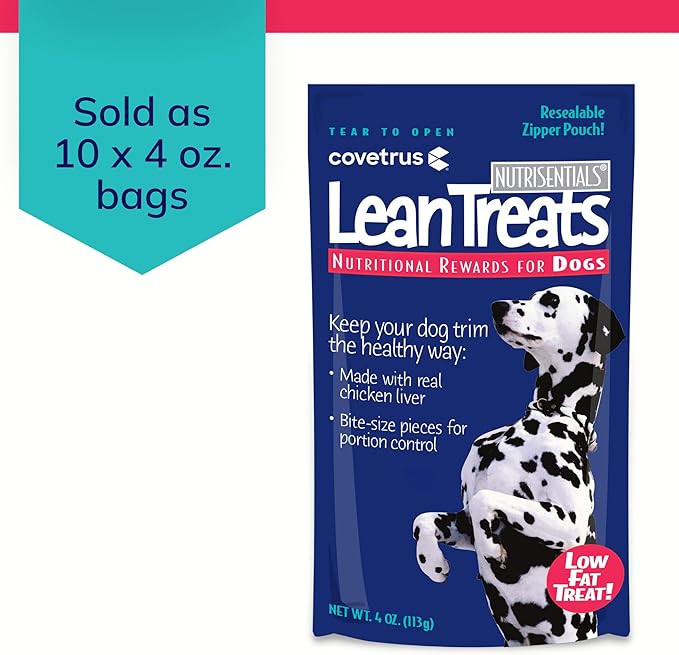 Butler Covetrus Nutrisential Lean Treats for Dogs - Small, Medium & Large Dogs (K9) - Nutritional Low Fat, Bite-Size - Soft Chicken Flavor - 10 Pack - 4oz