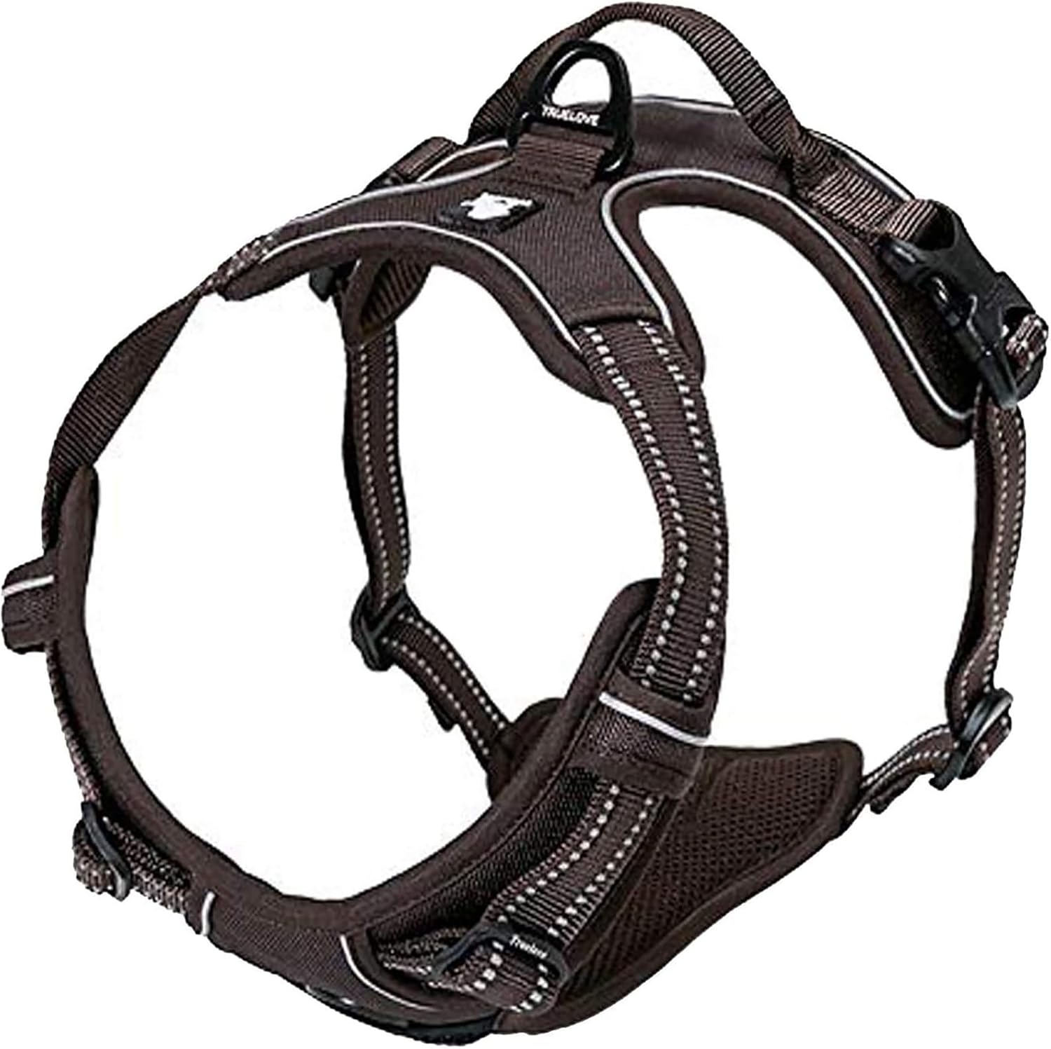 TRUE LOVE Adjustable No-Pull Dog Harness Reflective Pup Vest Harnesses Comfortable Control Brilliant Colors Truelove TLH5651(Brown,XL)
