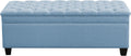 51" Fabric Storage Ottoman Bench, Upholstered Rectangle End of Bed Storage Ottoman Tufted Living Room Bedroom Bench with Safety Hinge, Solid Wood Legs, Loads 500 lb(Light Blue)