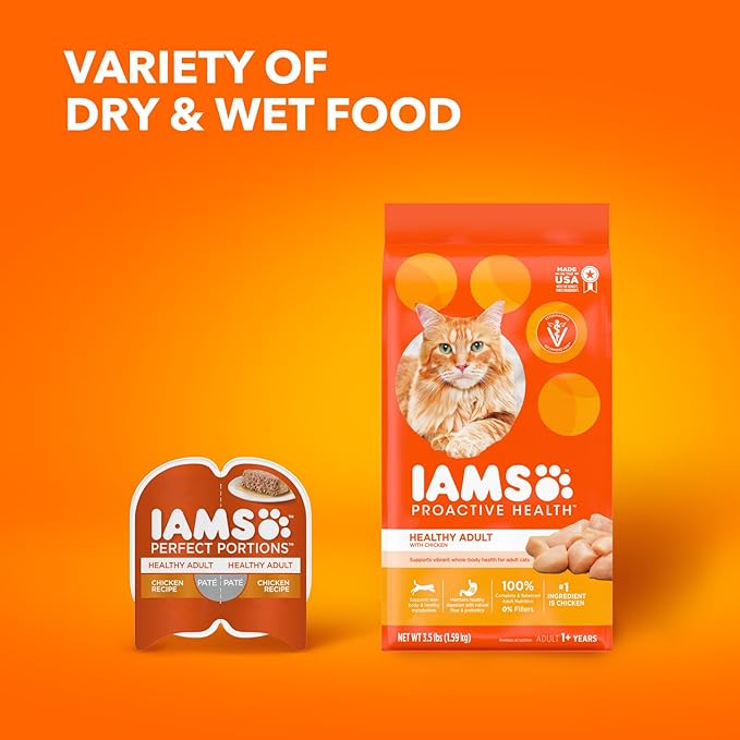 IAMS Proactive Health Adult Healthy Dry Cat Food with Chicken, 7 lb. Bag