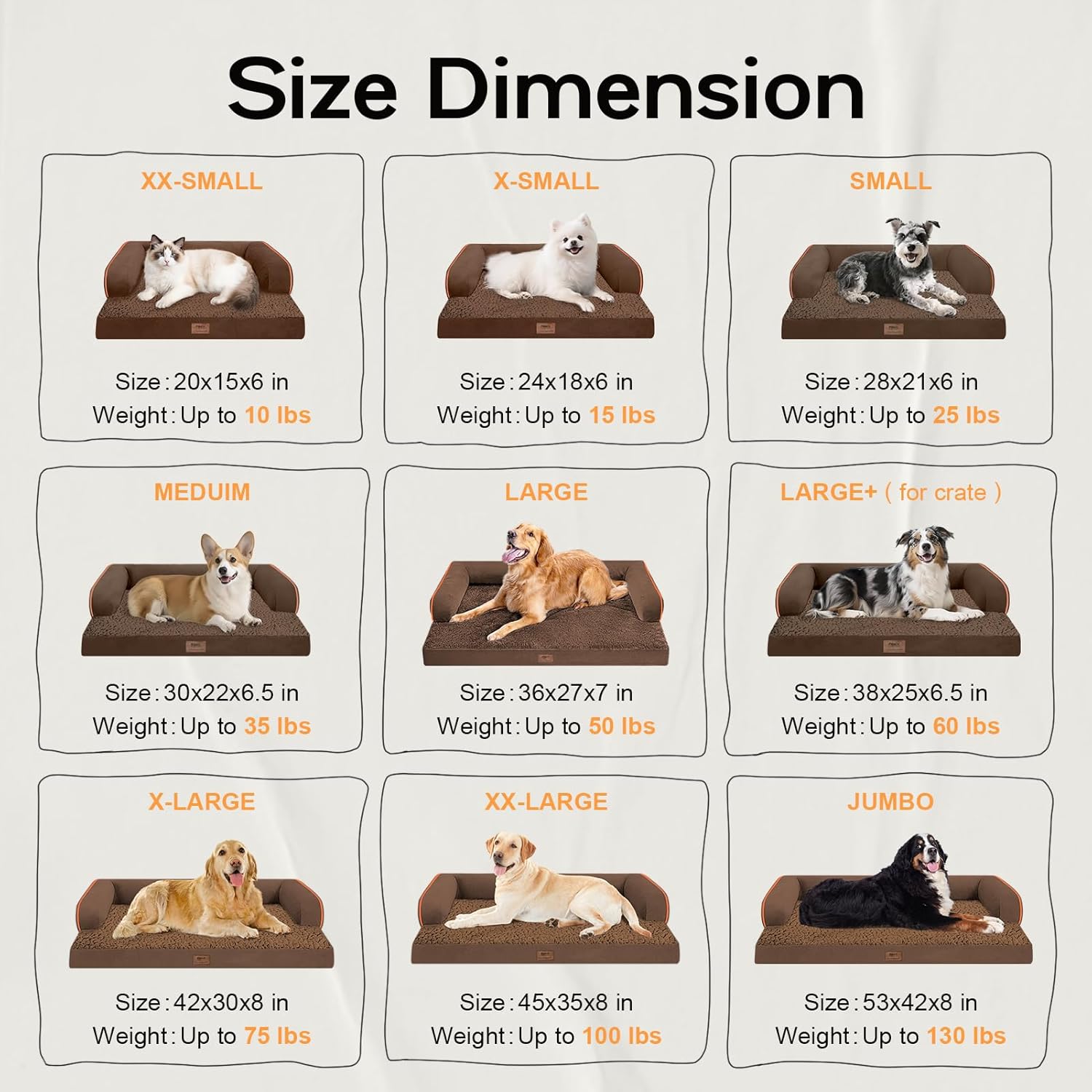 Small Dog Bed and Cat Sofa Waterproof Orthopedic Dog Beds for Small Dogs Cat Bed Comfy Pet Couch Sofa Beds with Washable Removable Cover & Non-Slip Bottom