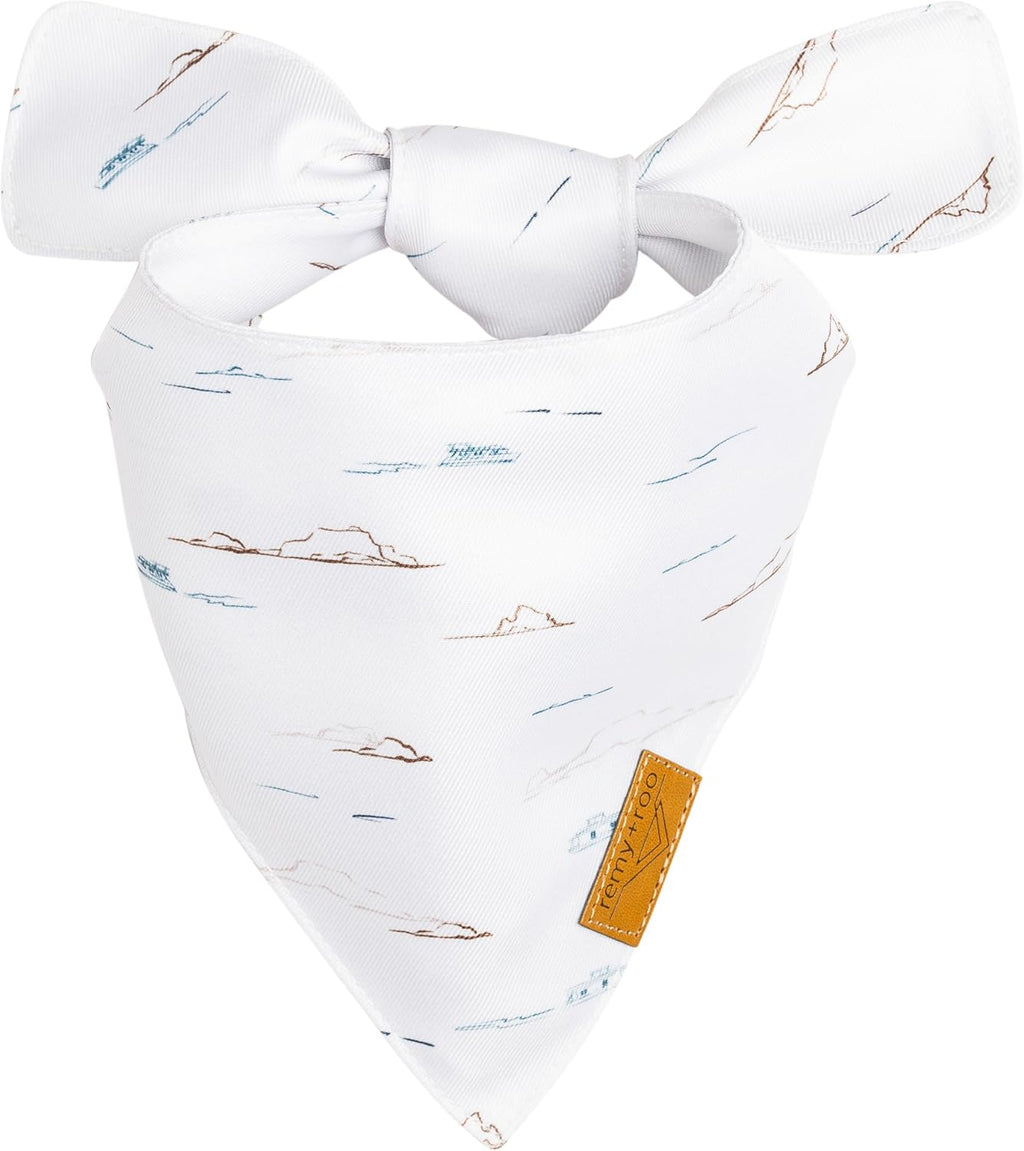 Remy+Roo Large Summer Dog Bandanas - 4 Pack Powell Set | Premium Durable Adjustable Polyester Fabric | Patented Shape Boy Dog Bandanas | Pack of Bandanas for Dogs