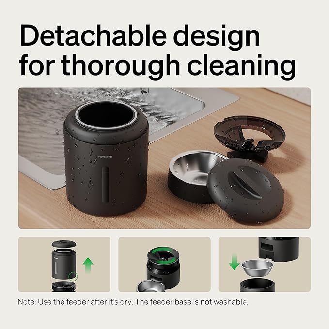 PETLIBRO Automatic Cat Feeder, 5G WiFi Automatic Dog Food Dispenser with Freshness Preservation, 5L Timed Pet Feeder with Low Food Sensor, Up to 10 Meals Per Day, Granary Black