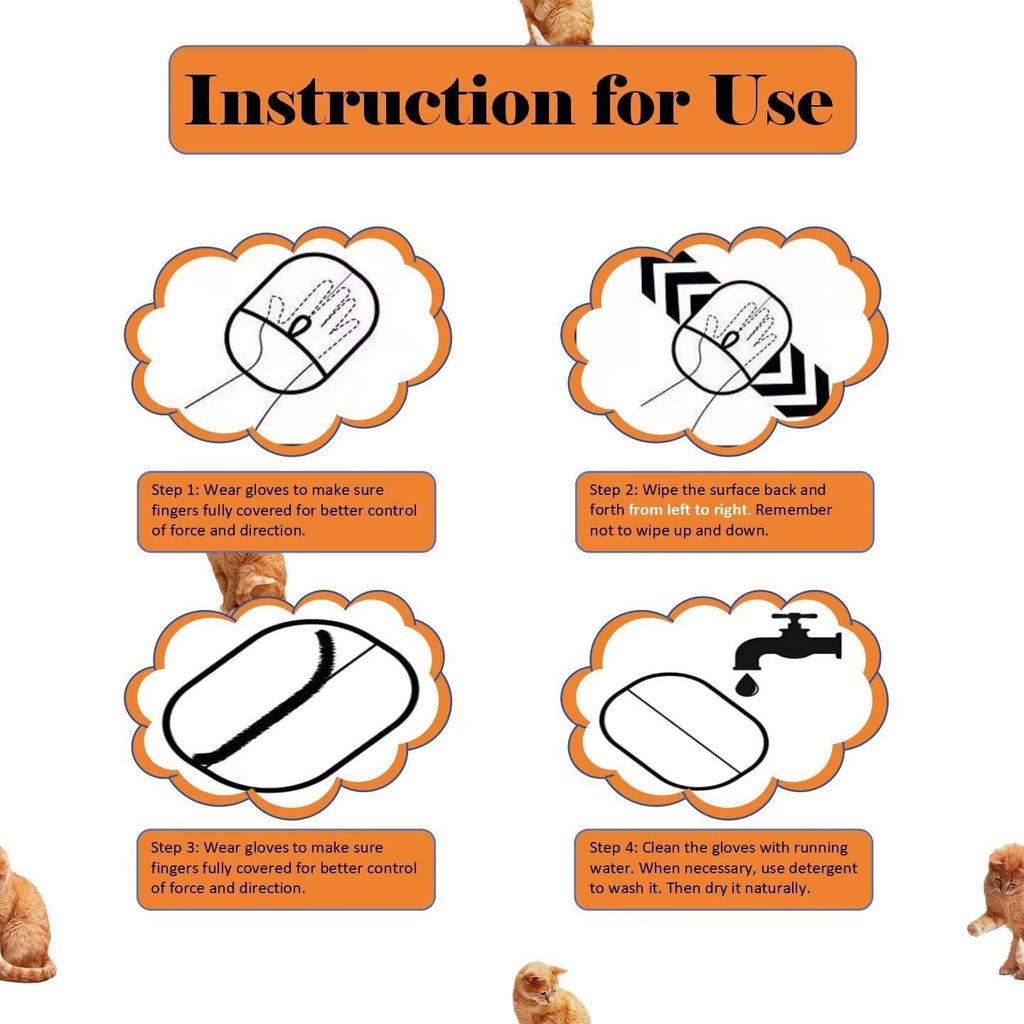 Pet Hair Removal Glove for Cats & Dogs, Electrostatic Grooming Gloves for Pet Hair, Reusable Double Sided Static Hair Remover for Couch, Furniture, Carpet & Car Seat (1 PCS)