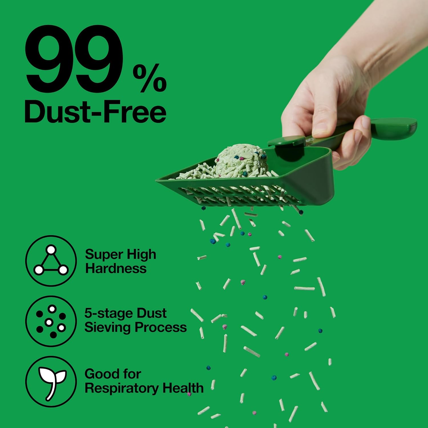 VETRESKA Tofu Cat Litter, Natural Kitty Litter Strong Clumping Flushable Cat Litter Pellets Ultra Absorbent, Odor Control, Dust-Free, Low Tracking Eco-Friendly Tofu Litter, Greentea(5.5lb×4bags)