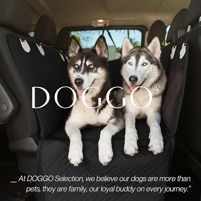 – Back Seat Pet Cover for Dogs, Premium Dog Hammock for Car with Hard Bottom | Universal Car Seat Protector, Waterproof & Washable | Dog Car Seat Cover for Large (Black)