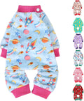 BEAUTYZOO Dog Pajamas Large Sized Dog, Summer Doggie Pajamas for Boy Girl, Soft Strechy Cotton Puppy Pjs Jammies Onesies for Men Women, Pet Jumpsuit Body Suit Cat Apparel Clothes, Blue XXL