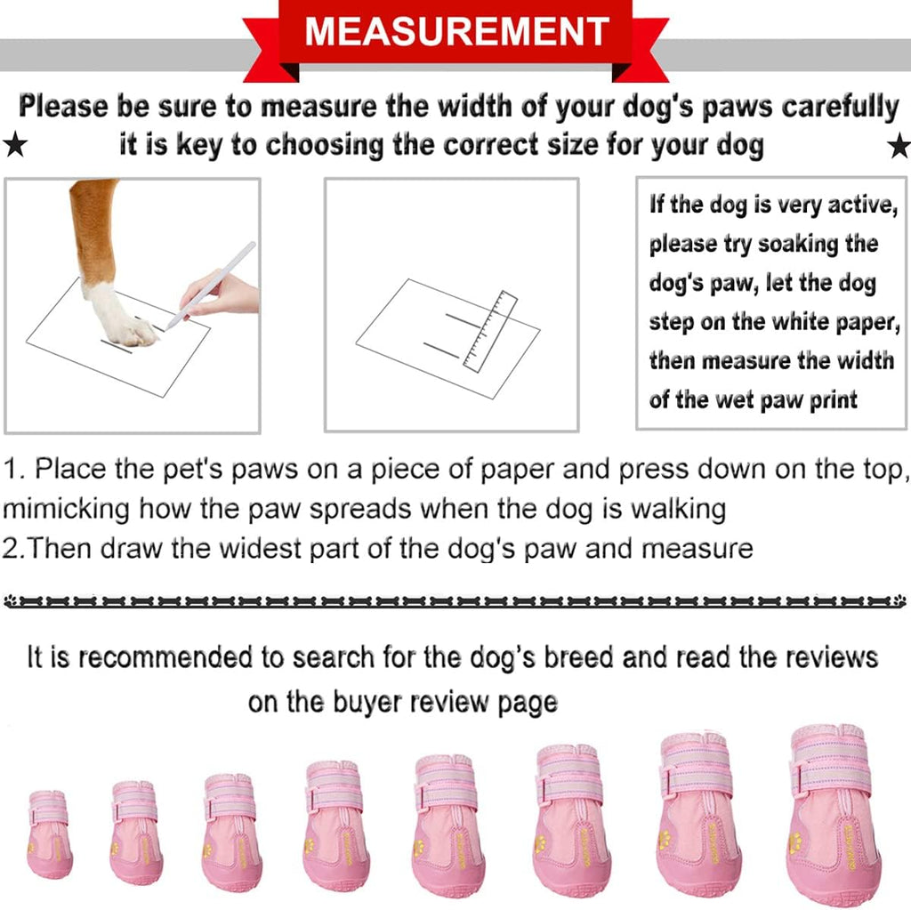 QUMY Dog Shoes for Large Dogs, Medium Dog Boots & Paw Protectors for Winter Snowy Day, Summer Hot Pavement, Water-Resistant in Rainy Weather, Outdoor Walking, Indoor Hardfloors Skid-Resistant Sole