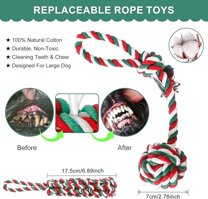 HOPET Dog Outdoor Bungee Solo Hanging Toy, Tether Tug of War Toys for Pitbull Small Large Aggressive Chewers Dogs to Exercise, Durable Interactive Tug Toy, Dog Rope Toys