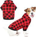 Dog Hoodie Sweater Red Buffalo Plaid Pet Clothes Warm and Soft Breathable Cozy Medium Pet Hoodie Dog Sweaters for Medium Dogs with Pocket(M)