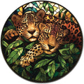 Lygond Metal Tin Circular Stained Glass Jaguar Vintage Club Sign - 1212 Inches
