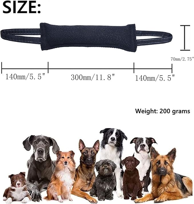 Clysoru Dog Tug Toy Double Pack Tough Jute Bite Pillow Training Equipment Puppy to Large Dogs Interactive