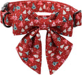 Lionet Paws Christmas Dog Collar with Sailor Bow, Cute Christmas Tree Red Dog Collar Bow Tie for Dogs, Medium, Neck 13.5-22 inches
