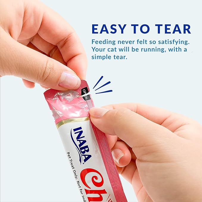 INABA Churu Cat Treats, Grain-Free, Lickable, Squeezable Creamy Purée Cat Treat/Topper with Vitamin E & Taurine, Each 0.5 Ounce (Pack of 50), 50 Tubes, Chicken & Seafood Variety