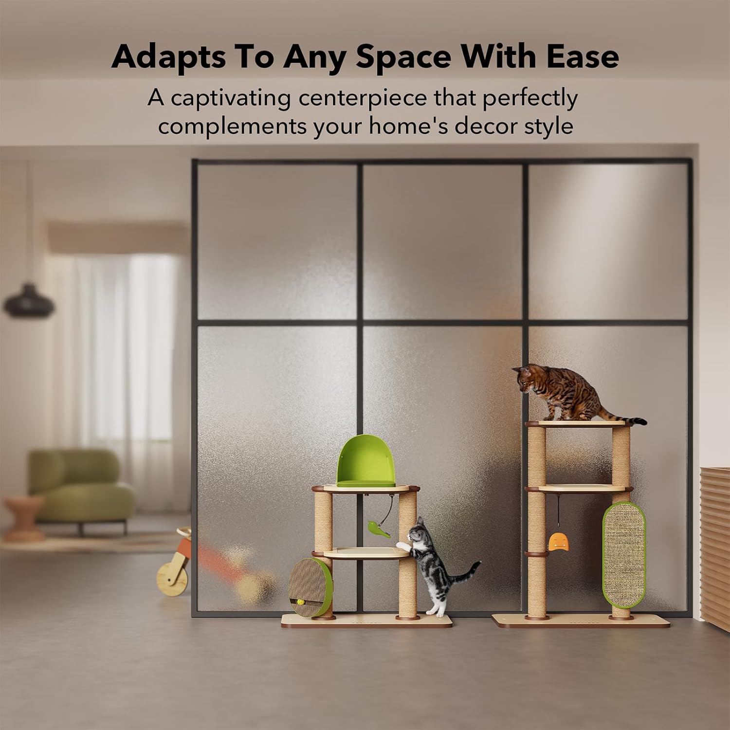 PETLIBRO Infinity Cat Tree Tower for Indoor Cats, Modular Design with Cat Bed, Toy, Felt Pads, Sisal Scratching Posts, 2-Second Setup, Sturdy Multi-Level Activity Center Cat Condo for Any Room