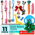 Pacific Pups Products Dog Rope Toys for Medium Dogs 11 Pack - 11 Dog Toy Pack & Puppy Teething Rope Tug of War Dog Toys, Chew Toys to Keep Them Busy, Puppy Chew Ropes