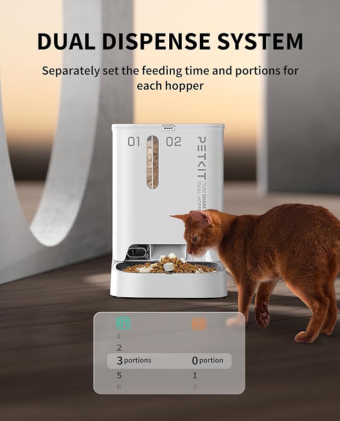 PETKIT PUROBOT Ultra Automatic Waste Packing Cat Litter Box+YUMSHARE Dual-Hopper Pet Feeder, AI-Powered Camera and 24hrs Free Livestream,App Control