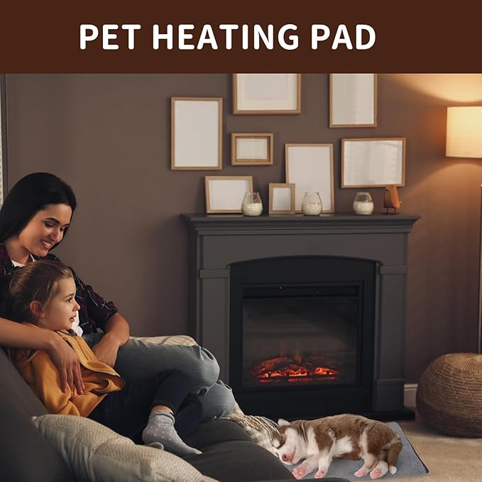 Pet Heating Pad for Cats and Small Dogs, Heated Cat Bed, Auto Temperature Control, Waterproof, Electric, 20 x 16 Inch