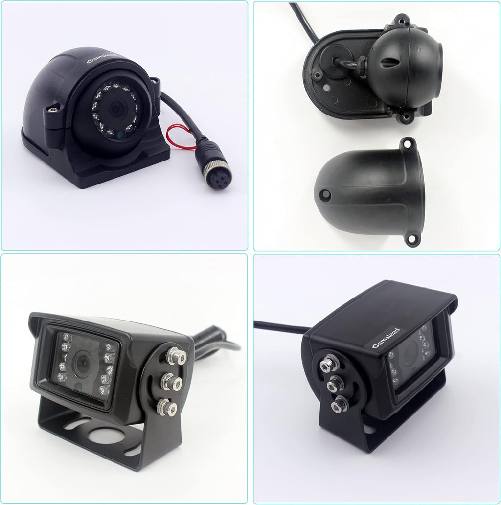 10 inch Screen 1080P Backup Camera System with Wired, DVR Recorder, Quad Split Screen, Car Monitor + 2X Waterproof Reversing Cameras + 2X Safety Sides Camera, for Camper, Trailers, Truck, RV