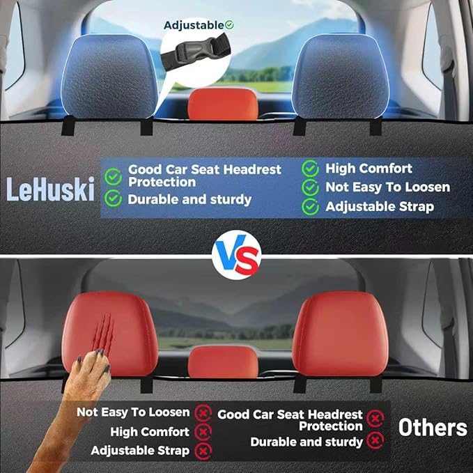 2025 Upgraded Dog Car Seat Cover for Back Seat with Hard Bottom Car Seat Cover for Dogs, Waterproof Pet Seat Protector, Non-Slip Scratch-Resistant Surface, Supports 500lbs, Easy to Clean and Install