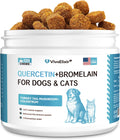 Quercetin for Dogs with Bromelain - Dog Allergy & Itch Relief Chews, Balanced Immune System – Skin & Ear Soothing Support for Yeast Infection, Hot Spots & Seasonal Allergies - 120 Treats
