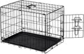 DUMOS Dog Crate, 30 Inch Medium Single Door Dog Cage with Divider Panel and Plastic Leak-Proof Pan Tray, Folding Metal Wire Pet Kennel for Indoor, Outdoor, Travel