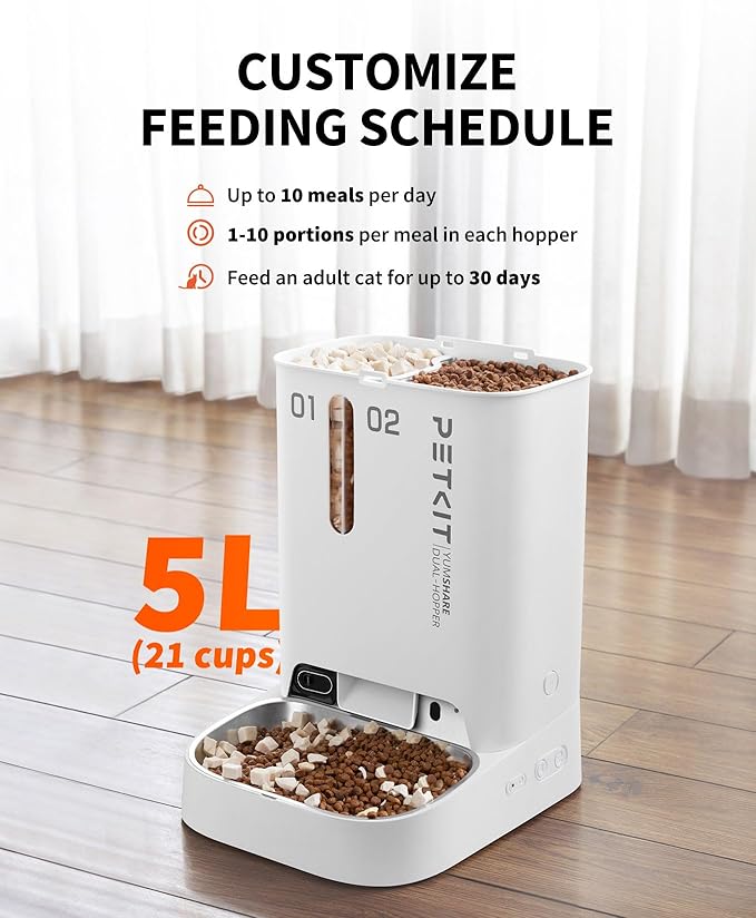 PETKIT PUROBOT Ultra Automatic Waste Packing Cat Litter Box+YUMSHARE Dual-Hopper Pet Feeder, AI-Powered Camera and 24hrs Free Livestream,App Control