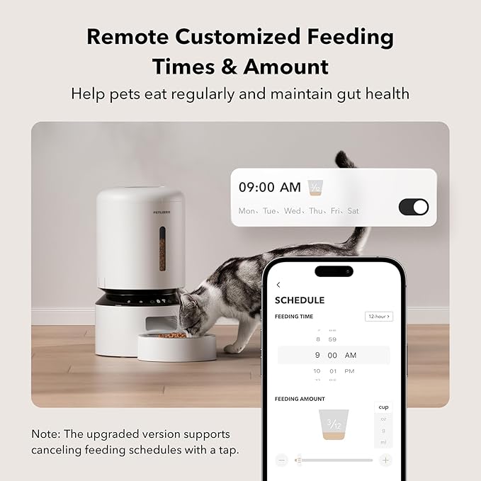 PETLIBRO Automatic Cat Feeder, 5G WiFi Automatic Dog Feeder with Freshness Preservation, 5L Timed Cat Feeders with Low Food Sensor, Up to 10 Meals Per Day, Granary Pet Feeder for Cats/Dogs