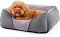 MIXJOY Calming Dog & Cat Beds - Soft Rectangle & Orthopedic Designs, Anti-Slip | Small / Medium Dogs & Indoor Cats (25x21in, Grey)