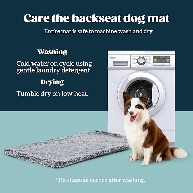 Stoutwool Chew Proof Dog Car Seat Cover for Back Seat - Water Resistant Rear Seat Protector - Dual-use Car Dog Mat for Aggressive Chewers - Tough - Potable - Machine Washable, Charcoal