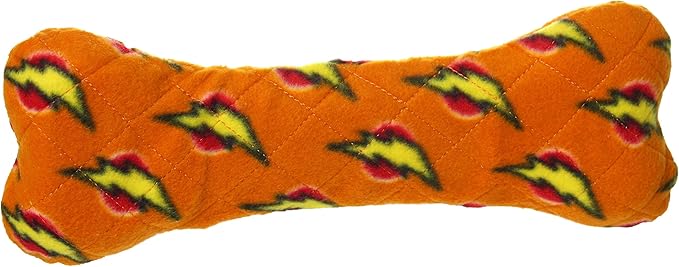MIGHTY- NO Stuff Bone– Squeaky Plastic Core. 2-in-1 Toy. Made Durable, Strong & Tough. Interactive Play Dog Toy (Tug, Toss & Fetch). It Floats. (Orange, Large 2 Pack)