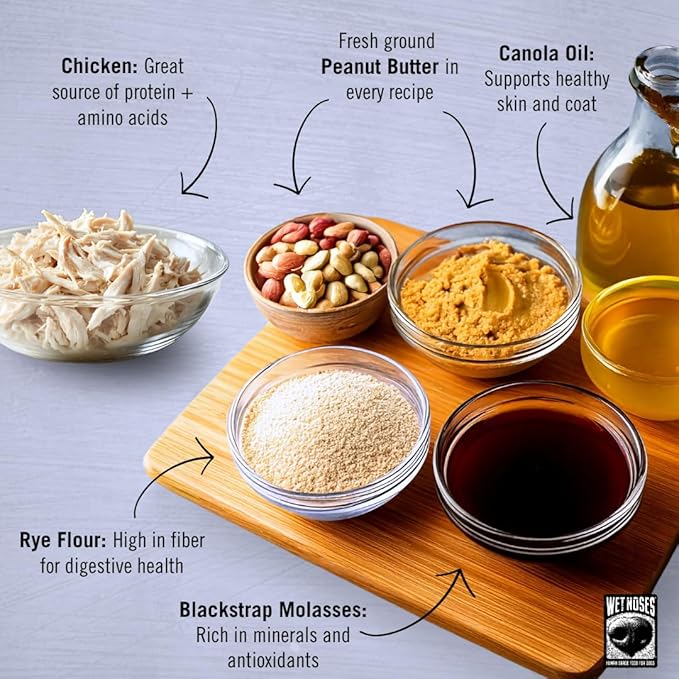 Wet Noses Organic Crunchy Dog Treats – for All Pet Sizes, Breeds – All-Natural Puppy Treat, Senior Dog Snack – 100% Human-Grade – Delicious Chews for Dogs - Meaty Smoked Chicken, 14 Oz (2 Pack)