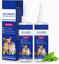 Eye Drops for Dogs & Cats, Natural Safe Dog Eye Drops-Soothe Itching Irritation & Discomfort, Dog Eye Infection Treatment, Pet Tear Stain Remover for Dogs Eye Wash Improving Eye Vision Clarity(2x50ML)