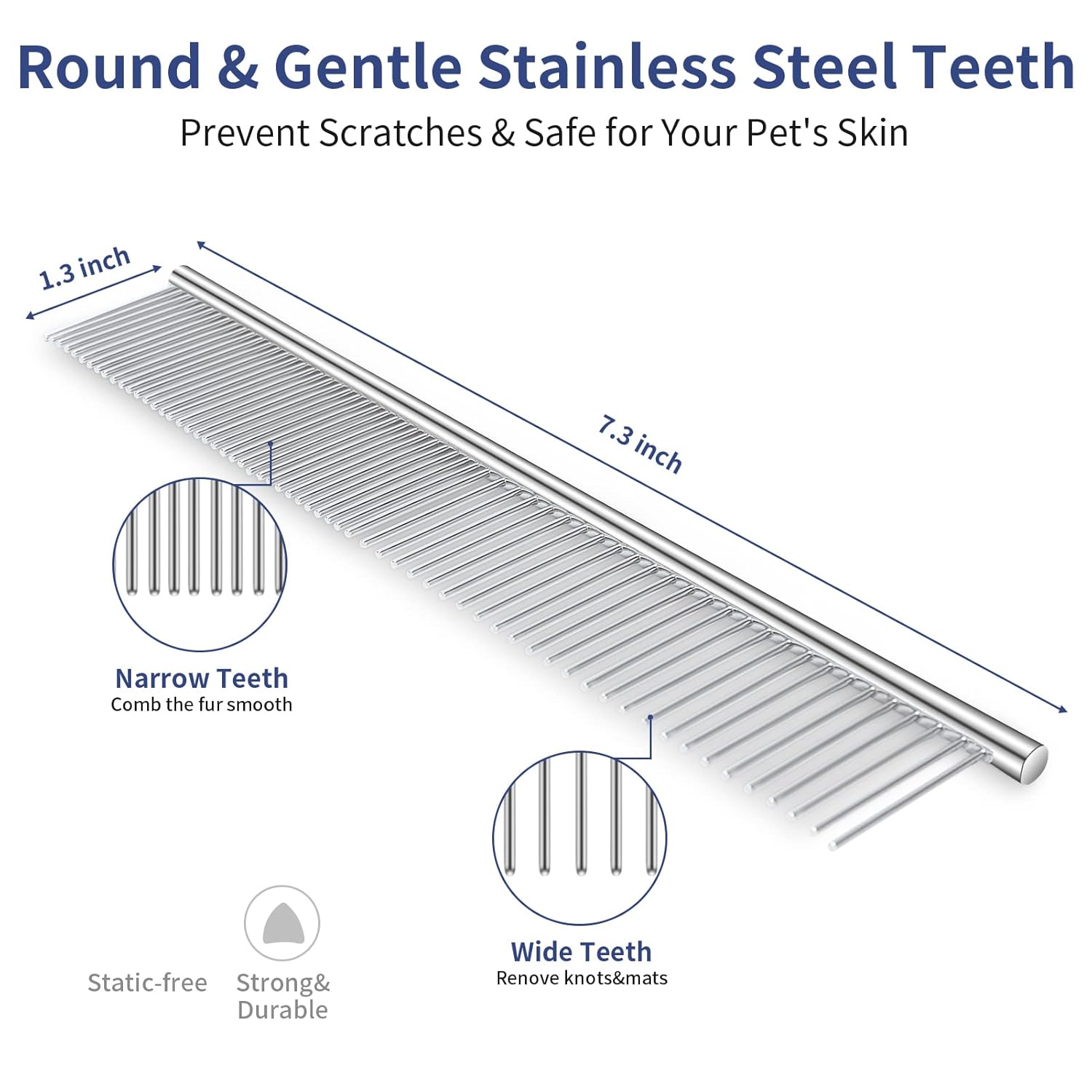 5 in 1 Dog Grooming Kit - Self-Cleaning Slicker Brush for Shedding Short Long Haired Dogs & Cats, Includes Pet Comb, Flea Comb, Bath Brush, Undercoat Rake - Complete Fur Care Set - Gray