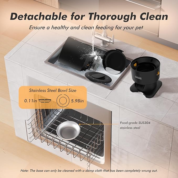 Automatic Cat Feeder - 5L Anti-Clog Cat Food Dispenser Keeps Dry Food Fresh, 10s Voice, 1-6 Meals/Day, Programmable Portions, 180-Day Battery Life, Easy to Clean Auto Pet Feeder for Multi Cats & Dogs