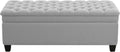 51" Fabric Storage Ottoman Bench, Upholstered Rectangle End of Bed Storage Ottoman Tufted Living Room Bedroom Bench with Safety Hinge, Solid Wood Legs, Loads 500 lb(Light Grey)