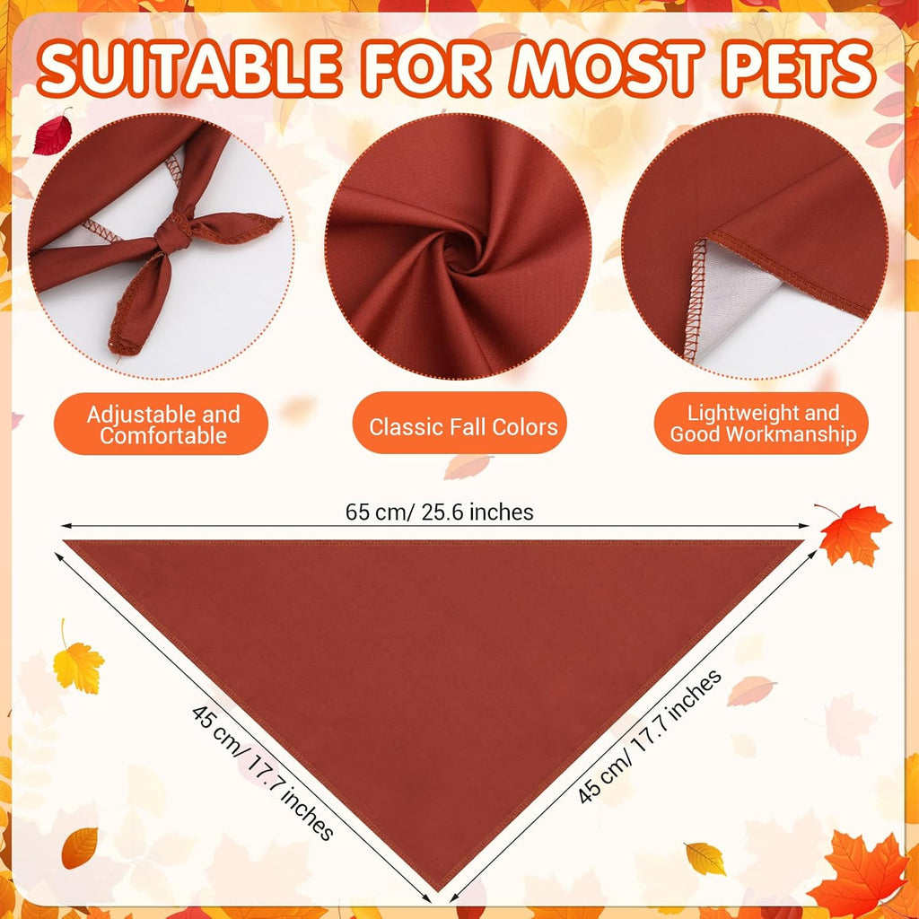 48 Pcs Thanksgiving Blank Dog Bandanas Bulk Sublimation Plain Bandanas for Dogs Heat Transfer Personalized DIY Triangle Bibs Scarf Set for Pets Fall Costume Photo Props Accessories Pet Shops