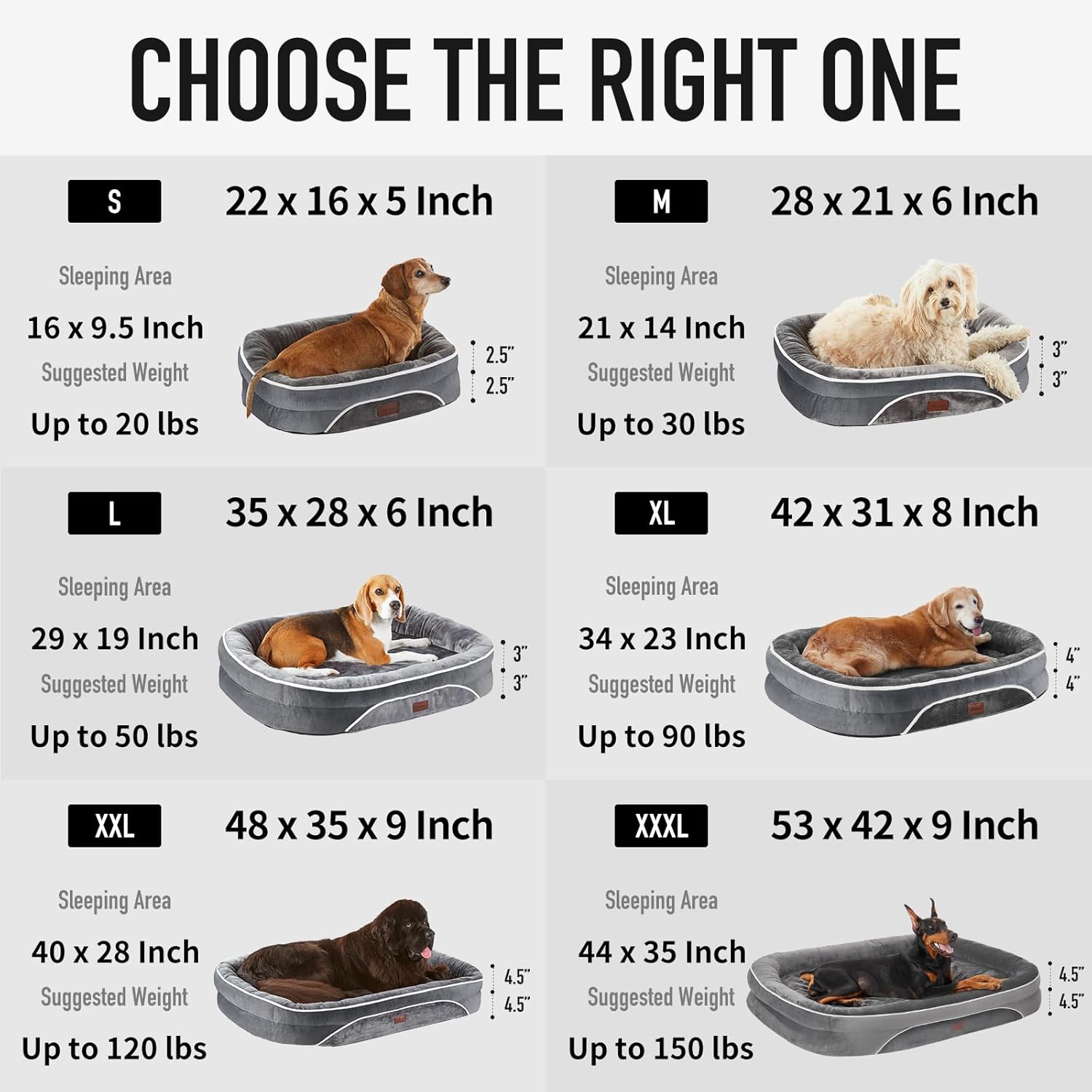 OhGeni Orthopedic Big Dog Couch Pet Sofa XL Sized Cat Beds with Comfort Foam Support, Soft Comfortable Fabric, Machine Washable Waterproof Removable Cover, 42-Inch (Brown)