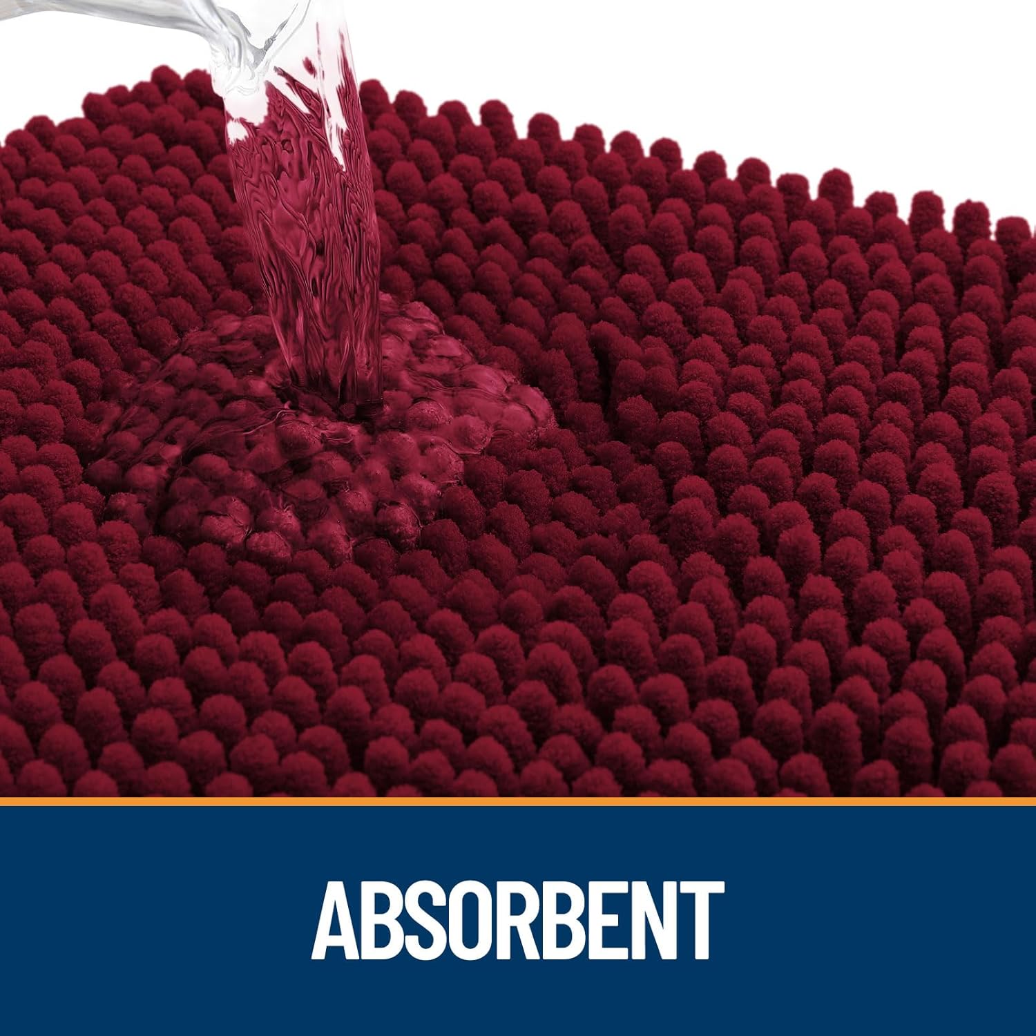 OLANLY Door Mat for Muddy Dog Paws 70x24, Ultra Absorbent Chenille Mud Doormat with Paw Print Design, Non-Slip Washable Doormat for Indoor Entryway, Quick-Dry Pet Bed Mats for Dirty Dogs, Burgundy