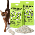 VETRESKA Tofu Cat Litter, Natural Kitty Litter Strong Clumping Flushable Pellets, Ultra Water Absorbent Deodorant Tofu Litter, Dust-Free Low Tracking Cat Litter, Cactus(5.5lb×2bags)