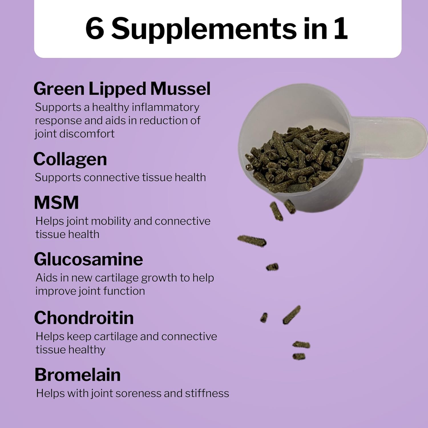 Formula 707 Joint 6in1 Equine Supplement, 20lb Refill Bag – MSM, Glucosamine, Chondroitin, Collagen, Bromelain & Green-Lipped Mussel for Horses