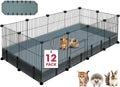 12 Panels Small Animal Playpen,Pet Playpen with Waterproof Mat,C&C Cage for Guinea Pigs,Puppy Play Pen,Bunny Playpen,Indoor Outdoor Portable Metal Wire Yard Fence