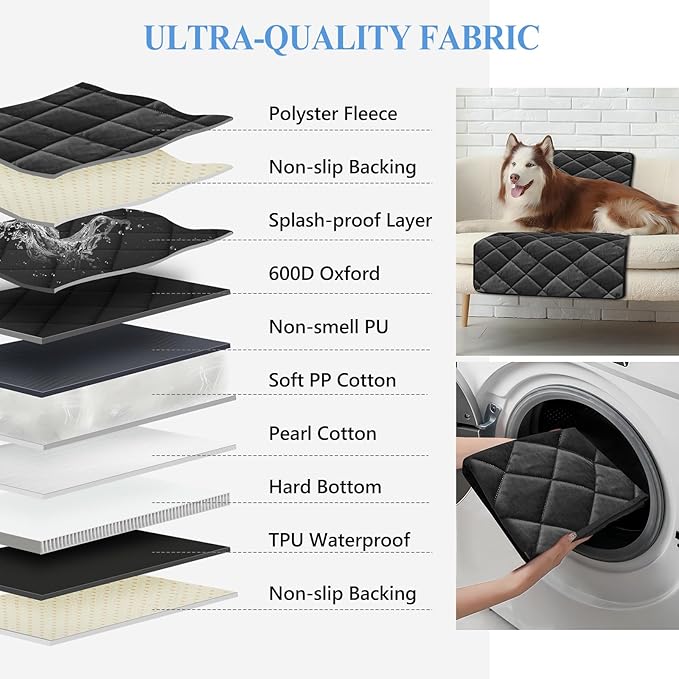 2025 Upgraded Back Seat Extender for Dogs with Soft Blanket, Dog Car Seat Cover for Back Seat Holds 420lbs, Hard Bottom Backseat Cover for Dogs, Waterproof Dog Hammock for Car, SUV, Truck, Black