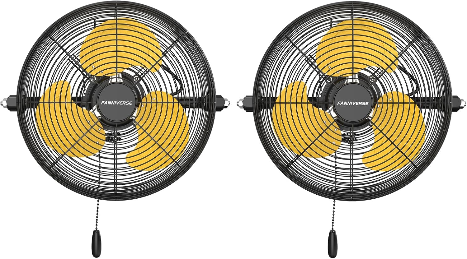 2PCS 12 Inch Wall Fan Pro Series - Indoor High Velocity Wall Mount Fan for Commercial, Residential, Warehouse, Covered Patio, Shop, Garage, Barn, Gazebo 3 Speed 2800 CFM UL Safety Listed