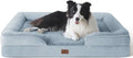 Bedsure Orthopedic Dog Beds Large Sized Dog - Washable Large Dog Cat Bed Waterproof, Comfort Dogs Couch Sofa with Washable Removable Cover, Pet Bed with Nonskid Bottom, Light Blue, 35"
