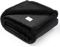 Waterproof Dog Blanket Reversible Pet Bed Cover Puppy Blankets Leakproof Sofa Couch Washable Cover Cat Fluffy Black Pet Blanket for Warm-S